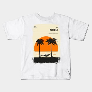 Mauritius Vintage Minimal Travel Poster Art Kids T-Shirt